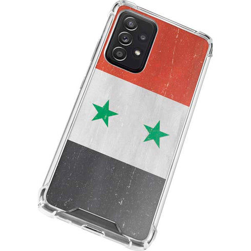 Syria Flag Distressed Galaxy A52 5G Clear Case