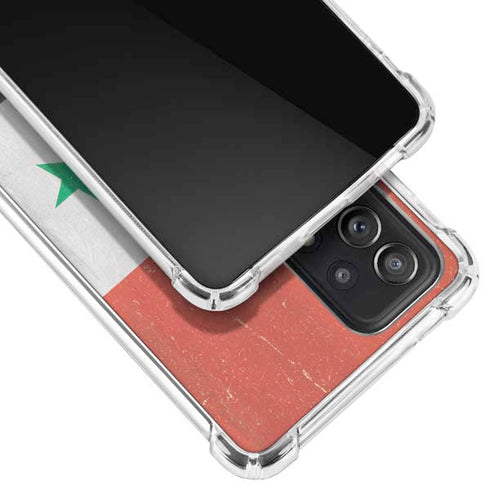 Syria Flag Distressed Galaxy A52 5G Clear Case