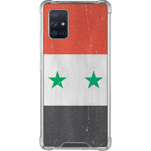 Syria Flag Distressed Galaxy A71 5G Clear Case
