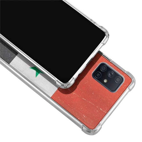 Syria Flag Distressed Galaxy A71 5G Clear Case