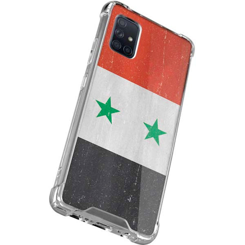 Syria Flag Distressed Galaxy A71 5G Clear Case