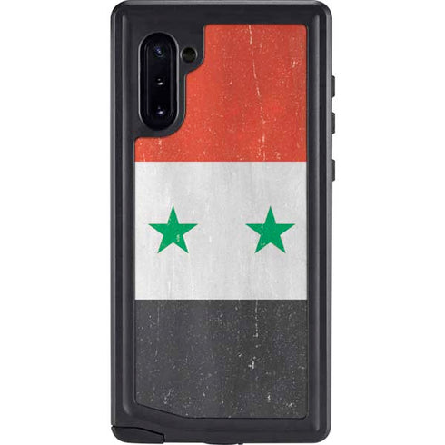 Syria Flag Distressed Galaxy Note 10 Waterproof Case