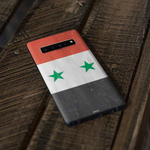Syria Flag Distressed Galaxy S10 Plus Skin