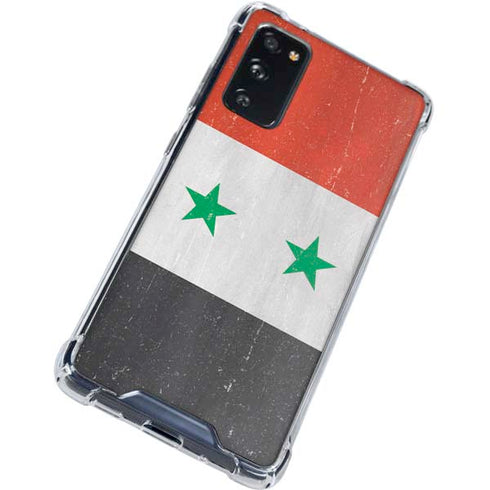 Syria Flag Distressed Galaxy S20 FE Clear Case