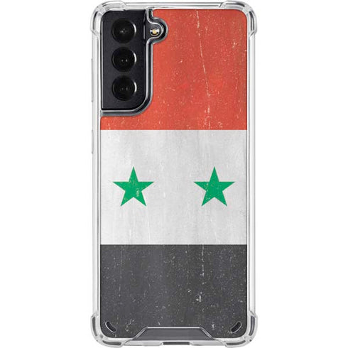 Syria Flag Distressed Galaxy S21 5G Clear Case