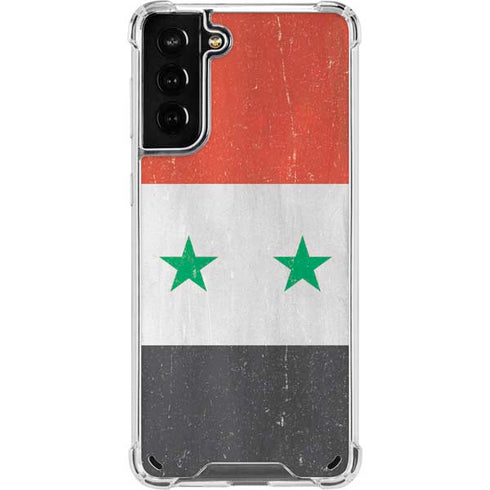 Syria Flag Distressed Galaxy S21 Plus 5G Clear Case