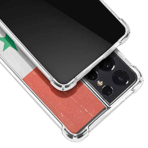 Syria Flag Distressed Galaxy S21 Ultra 5G Clear Case