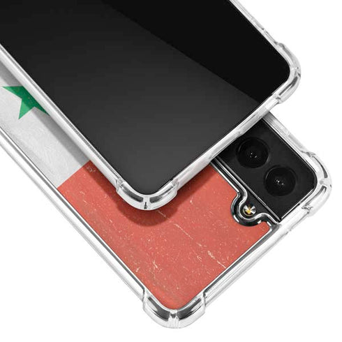 Syria Flag Distressed Galaxy S22 Plus Clear Case
