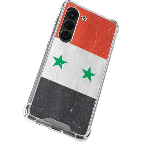 Syria Flag Distressed Galaxy S23 Clear Case