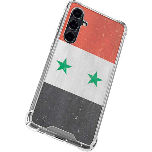 Syria Flag Distressed Galaxy S23 FE Clear Case