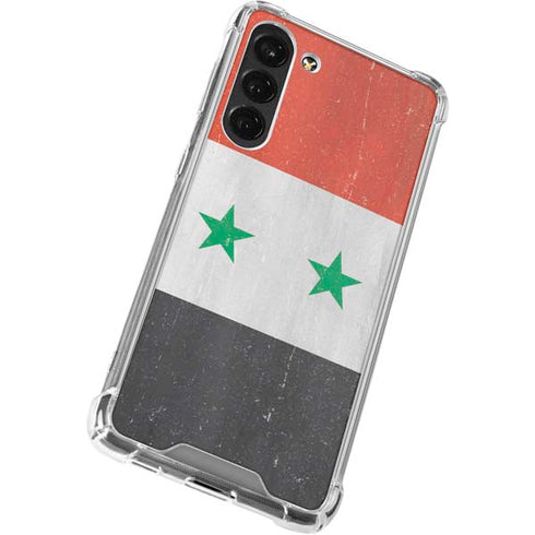 Syria Flag Distressed Galaxy S23 Plus Clear Case