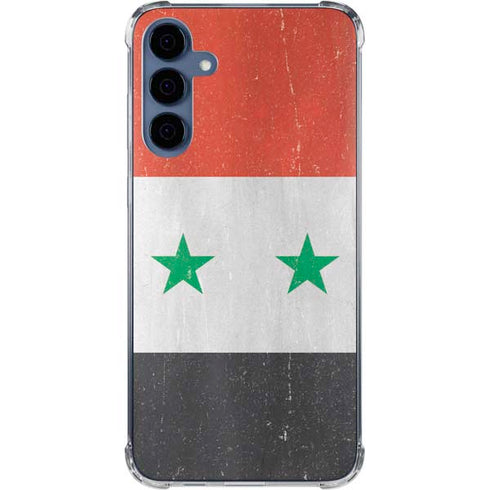 Syria Flag Distressed Galaxy S24 Clear Case