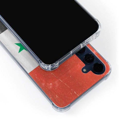 Syria Flag Distressed Galaxy S24 Clear Case