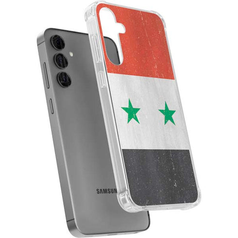 Syria Flag Distressed Galaxy S24 Plus Clear Case