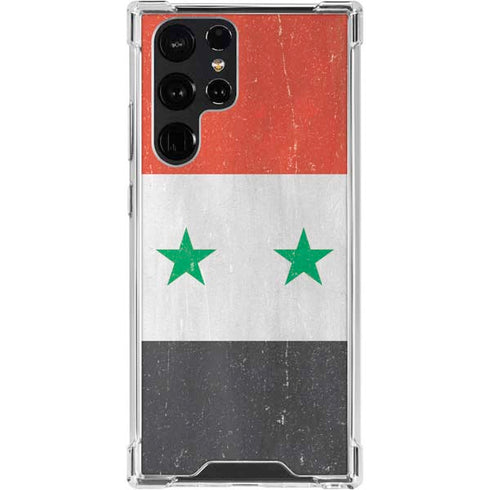 Syria Flag Distressed Galaxy S24 Ultra Clear Case