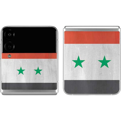 Syria Flag Distressed Galaxy Z Flip4 5G Skin