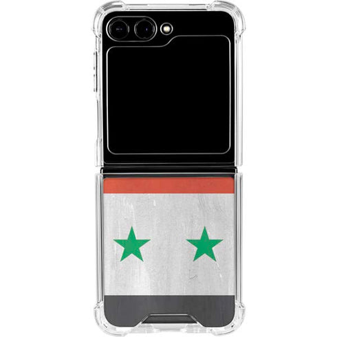 Syria Flag Distressed Galaxy Z Flip5 5G Clear Case