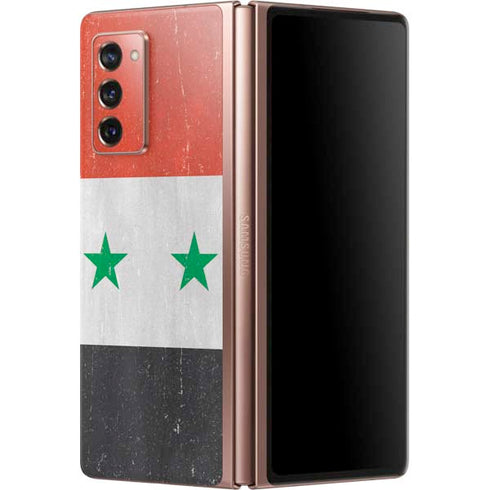 Syria Flag Distressed Galaxy Z Fold2 5G Skin