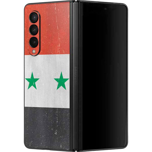Syria Flag Distressed Galaxy Z Fold3 5G Skin