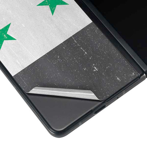 Syria Flag Distressed Galaxy Z Fold3 5G Skin