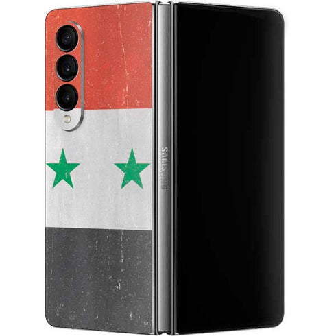 Syria Flag Distressed Galaxy Z Fold4 5G Skin