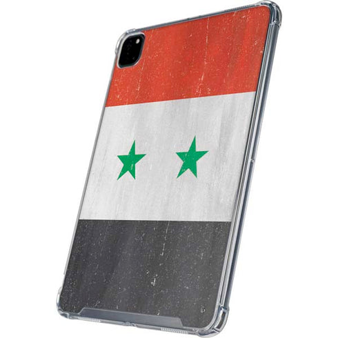 Syria Flag Distressed iPad Pro 12.9in (2020) Clear Case