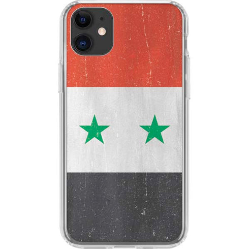 Syria Flag Distressed iPhone 11 Clear Case