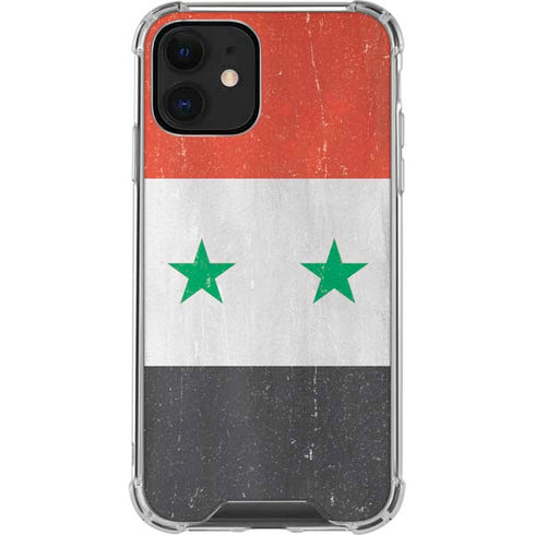 Syria Flag Distressed iPhone 12 Clear Case