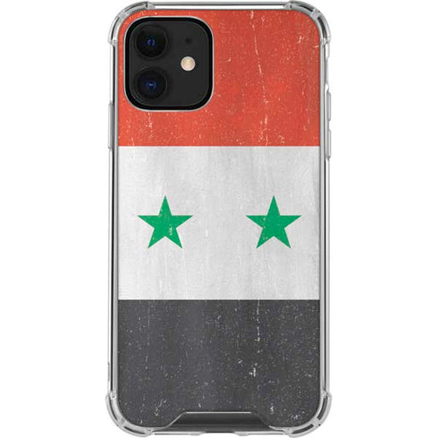 Syria Flag Distressed iPhone 12 Mini Clear Case