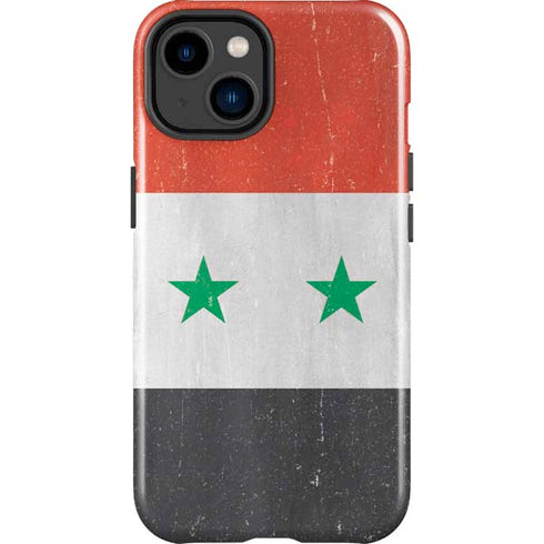 Syria Flag Distressed iPhone 15 Plus Impact Case