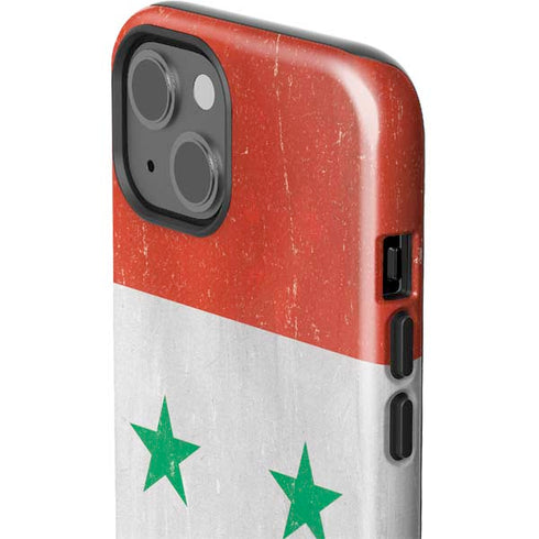 Syria Flag Distressed iPhone 15 Plus Impact Case