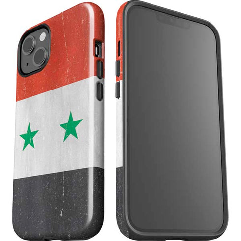 Syria Flag Distressed iPhone 14 Plus Impact Case