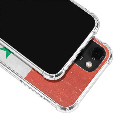 Syria Flag Distressed iPhone 14 Plus Clear Case