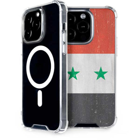 Syria Flag Distressed iPhone 15 Pro MagSafe Case