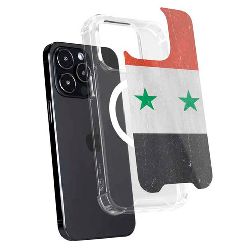 Syria Flag Distressed iPhone 15 Pro MagSafe Case