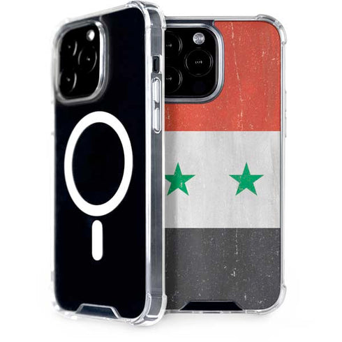 Syria Flag Distressed iPhone 15 Pro Max MagSafe Case