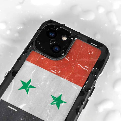 Syria Flag Distressed iPhone 15 Waterproof Case