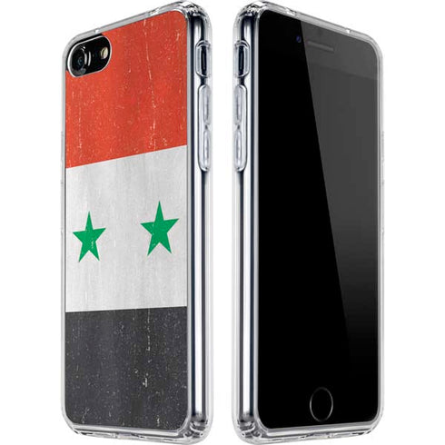 Syria Flag Distressed iPhone SE (2nd & 3rd Gen) Clear Case
