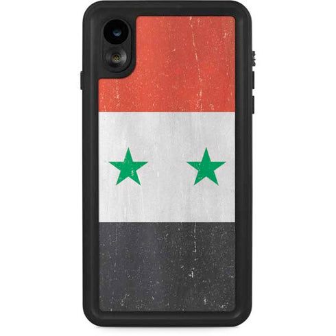 Syria Flag Distressed iPhone XR Waterproof Case