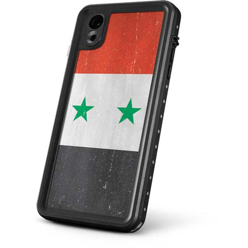Syria Flag Distressed iPhone XR Waterproof Case