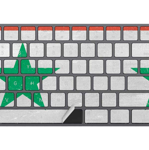 Syria Flag Distressed Magic Keyboard with Numeric Keypad Skin