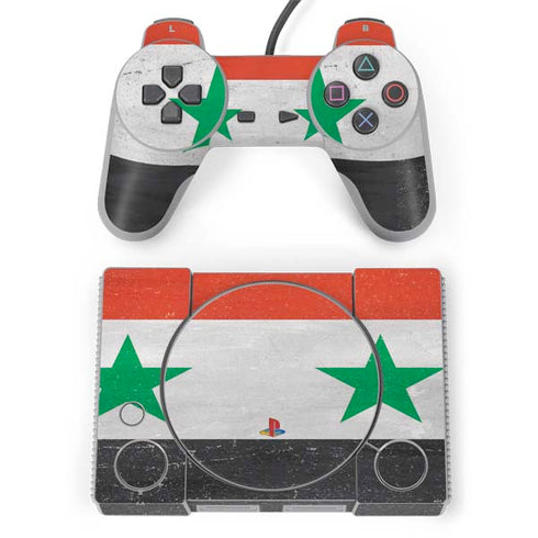 Syria Flag Distressed PlayStation Classic Bundle Skin