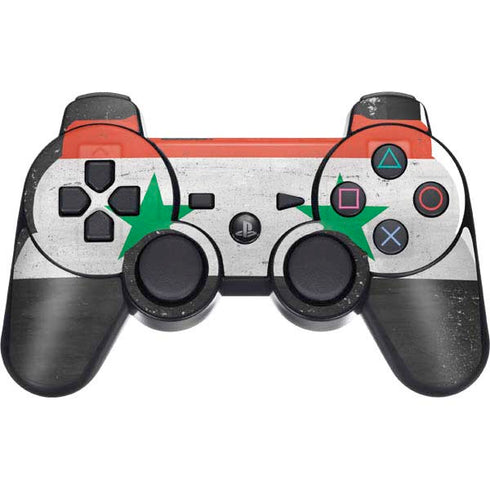 Syria Flag Distressed PS3 Dual Shock wireless controller Skin