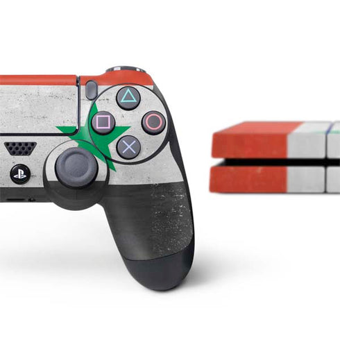 Syria Flag Distressed PS4 Console and Controller Bundle Skin