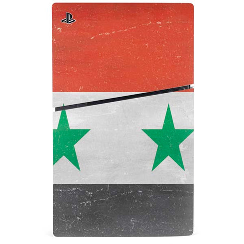 Syria Flag Distressed PS5 Slim Disk Bundle Skin