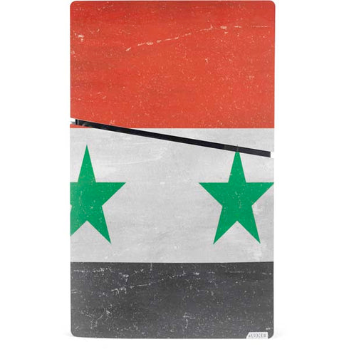 Syria Flag Distressed PS5 Slim Digital Edition Bundle Skin