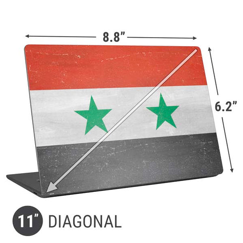 Syria Flag Distressed Universal Laptop 11in (8.8 x 6.2in) Skin