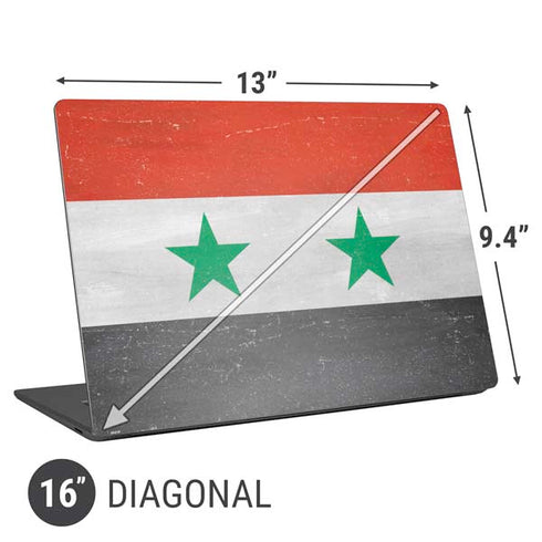 Syria Flag Distressed Universal Laptop 16in (13 x 9.4in) Skin