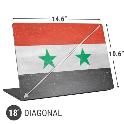 Syria Flag Distressed Universal Laptop 18in (14.6 x 10.6in) Skin