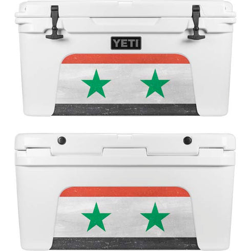 Syria Flag Distressed YETI Tundra 65 Hard Cooler Skin